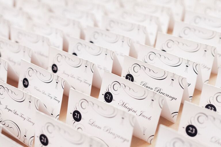 Great Gatsby Themed Wedding Seating Cards