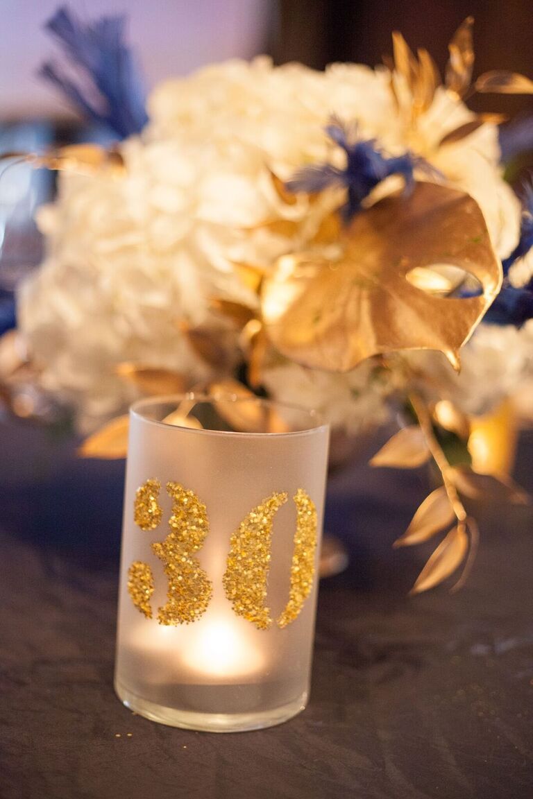 Great Gatsby Themed Wedding table number candle